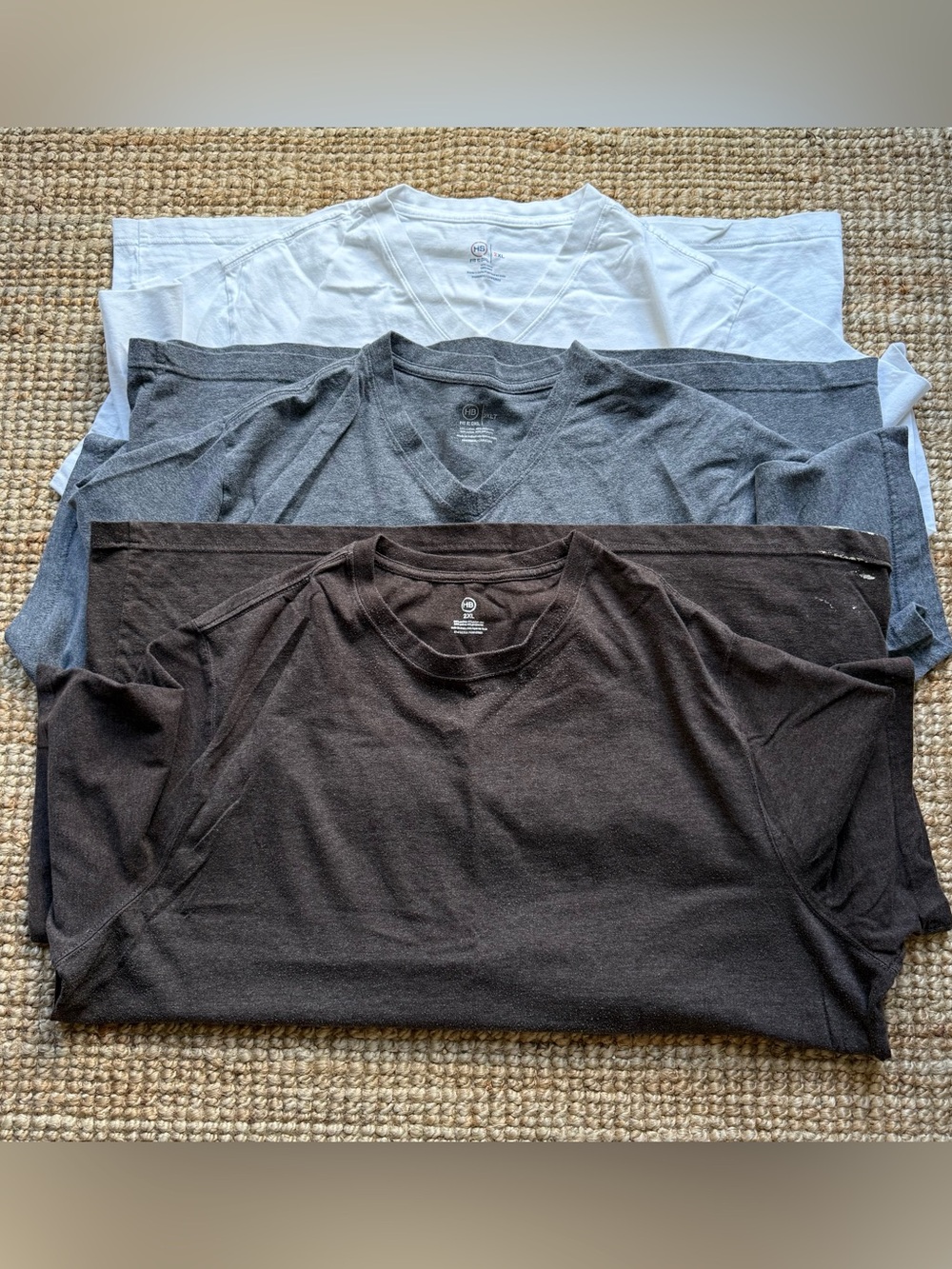 Multipack Men's Crew & V-Neck T-Shirts - White, Gray, Charcoal, Black